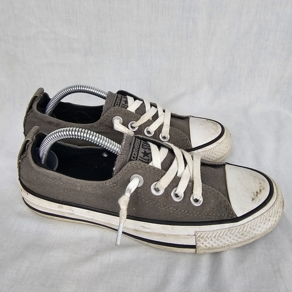 Converse All Star Chuck Taylor Sneakers Women's Size 5.5 Gray Low Rise‎ Slip On - Picture 6 of 8